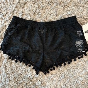 Black coverup shorts